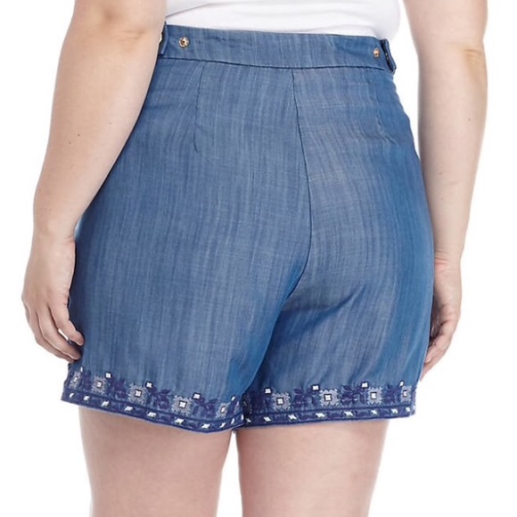 NWT. Kaari Blue embroidered chambray shorts. Sizes 16 & 20. - Picture 2 of 6